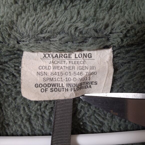 US ARMY GEN 3 Cold Weather Jacket Fleece 2XL Long L3 POLARTEC Thermal Pro - Picture 3 of 11
